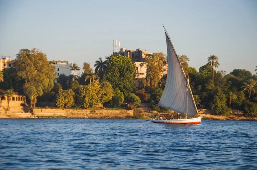 Sailboats on the Nile River in Aswan
